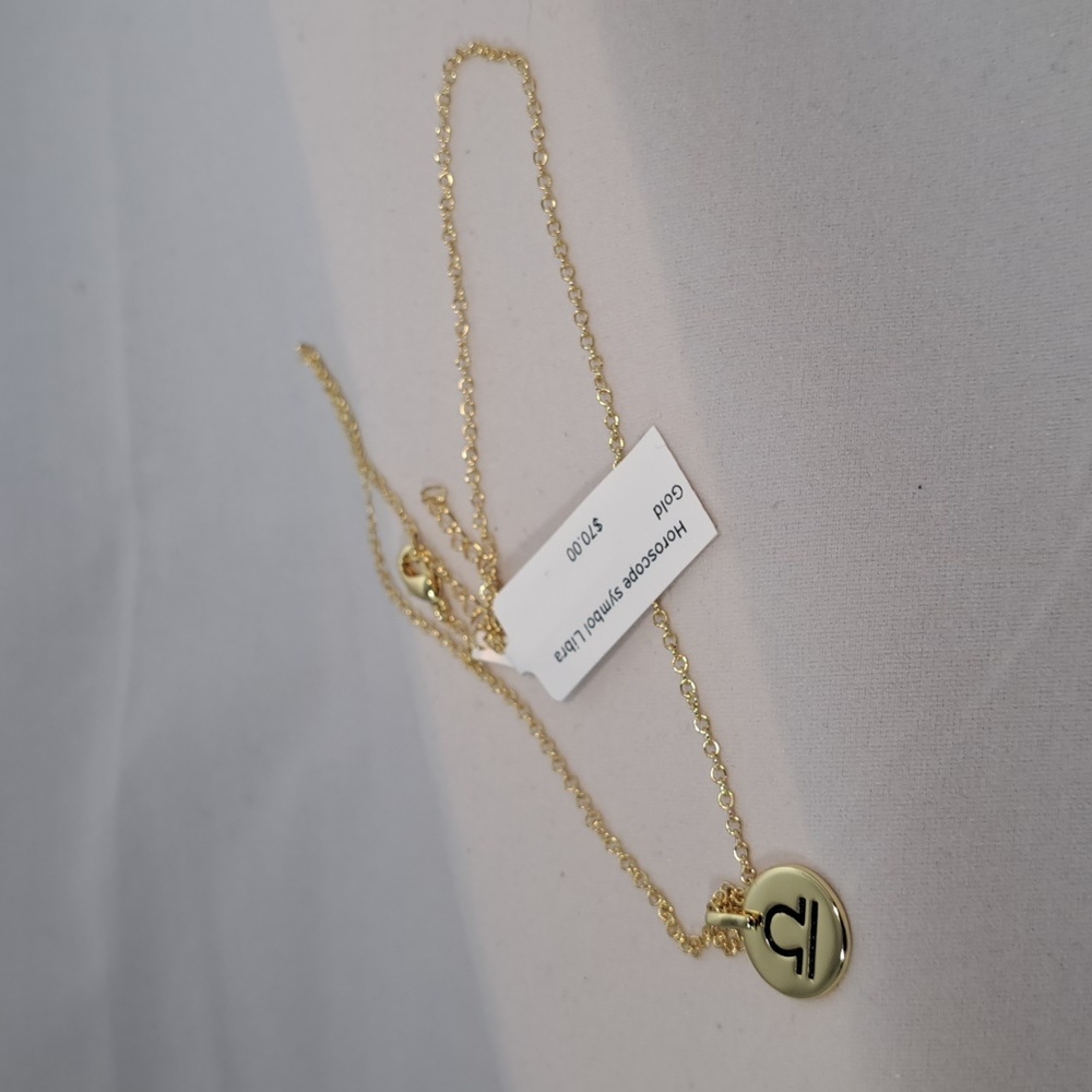 Gold-plated Horoscope (Libra) Pendant with 16-18" chain. (10)